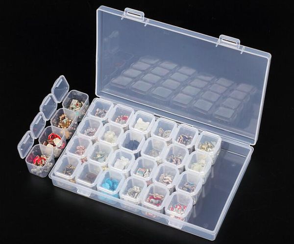 28 Gitter Nail Art Aufbewahrungsbox Zerlegbare Diamant Malerei Aufbewahrungsbehälter Zubehör Kreuzstich Fällen Schmuck Organizer SN2284