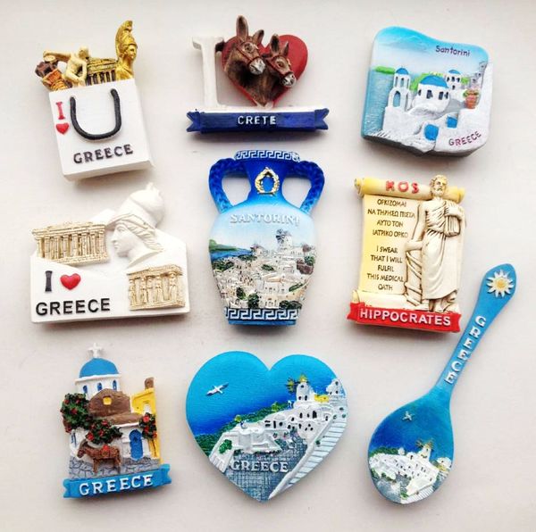 

santorini attractions vase gift bag 3d refrigerator fridge magnets greece tourism souvenirs magnetic stickers home decoration