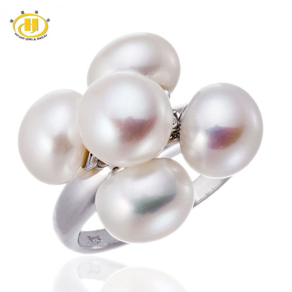 

hutang 100% натуральный пресноводный жемчуг твердые стерлингового серебра 925 мотаться кольцо женщины тонкой жемчужные ювелирные изделия сим, Golden;silver