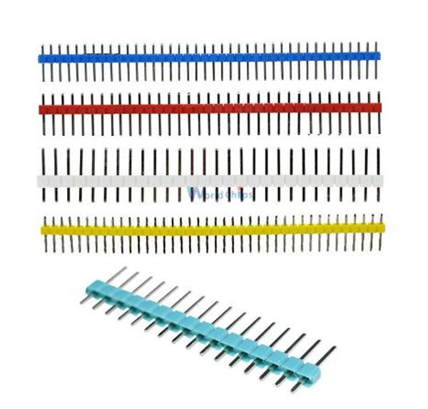 10PCS 40Pin 1x40P Male 2.54mm Breakable Pin Header Strip 40P Blue Color NEU