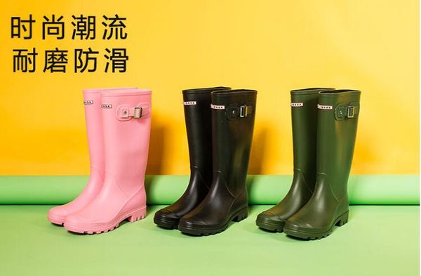 

2018 новых женщин RAINBOOTS мода колено высокий дождь сапоги водонепроницаемый welly сапо