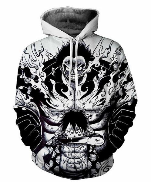 

новые моды для мужчин / женщин аниме аниме one piece смешные 3d печатных crewneck толстовка толстовки мода повседневная толстовки h47, Black