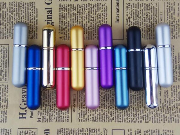 

5ml 5cc алюминиевый флакон духов распылители духи форсунка стеклянные флаконы малые пустые бутылки духи refillable жидкое масло аромат