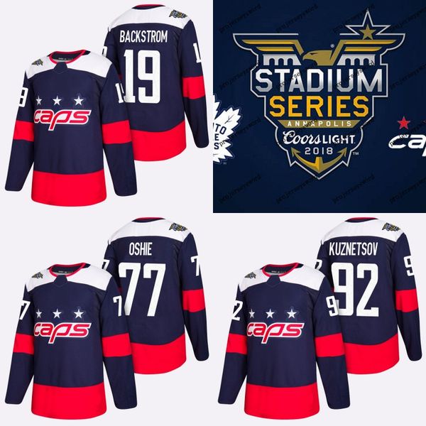 

#77 T.J. Oshie Jersey 2018 Stadium Series Washington Capitals Alex Ovechkin Nicklas Backstrom Braden Holtby Evgeny Kuznetsov Hockey Jerseys