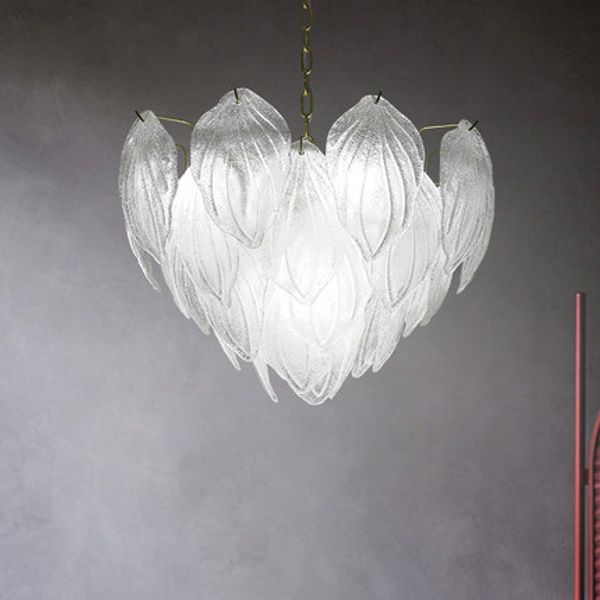 

led modern glass leaf chandeliers lighting fixture american leaves chandelier home indoor lighting dining room bed living room hanging lamps