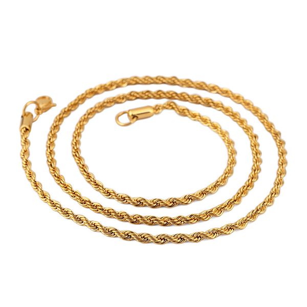 

stainless steel hip hop rope necklace for men gold color thick stainless steel hippie rock chain long/choker fashion jewelry, Silver