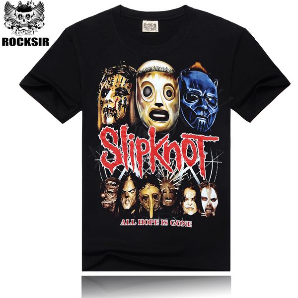 

print men t shirt black t -shirt summer style fashion men 's shirt cotton rock band slipknot print hip hop tee, White;black