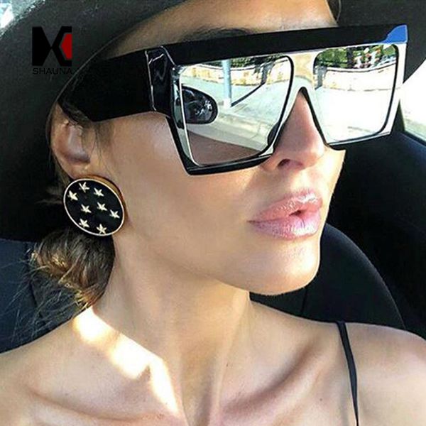 

shauna oversize women square sunglasses ins popular retro men shades, White;black
