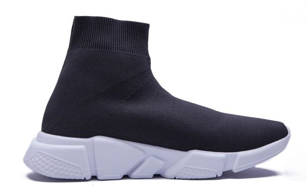 

the autumn and spring comfortable sock sneakers men breathable mesh shoes women slip on socks shoes flats footwear, Black