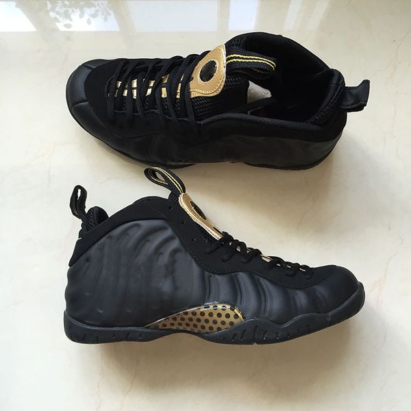 

new penny hardaway men basketball shoes foam one pro black/metallic gold mens brand designer sports sneakers with box size 8-13