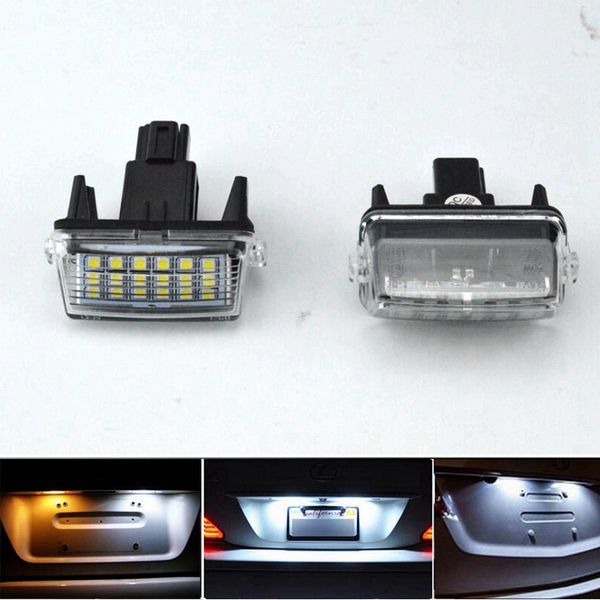 2pcs / lot Para Toyota Yaris Vitz Camry Corolla Prius C Ractis Verso S Led Número da matrícula LED Lâmpada Luz OEM REPLACE