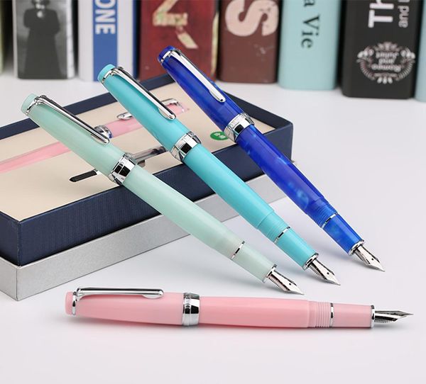 

moonman acrylic resin fountain pen newmoon series iridium fine nib 4 colors optional writing pen gift set for business office