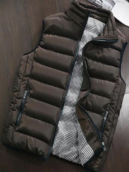 

Polyester Vest Men Fashion Stand Collar Men's Sleeveless Outwear Jackets Casual Slim Cotton Down Coats Man Winter Waistcoats