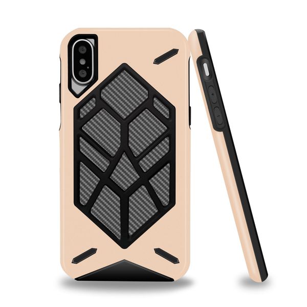 

warrior shell for samsung galaxy s9 plus case shockproof carbon fibre grain tpu pc hybrid armor case anti-crash mobile case