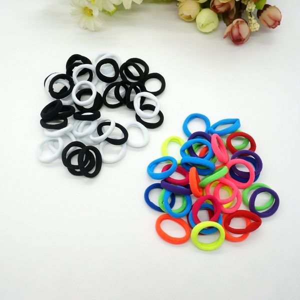 

promotion full 100 pcs colorful women girl hairband elastic hair accessories nylon tie gum ing, Slivery;white