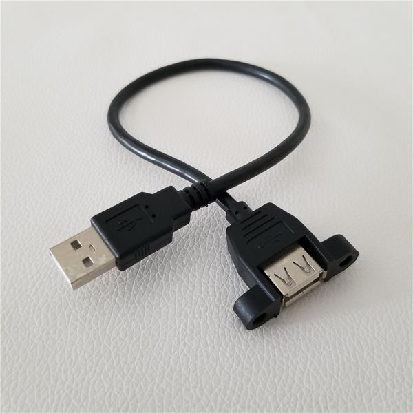 

usb 2.0 type a male to female extension data power charge cable with screw lock panel mount 30cm