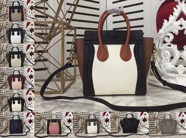 

Women 27cm micro luggage tote handbag 20cm luggage bag in baby grained calf kin houlder bag with du t bag hipping