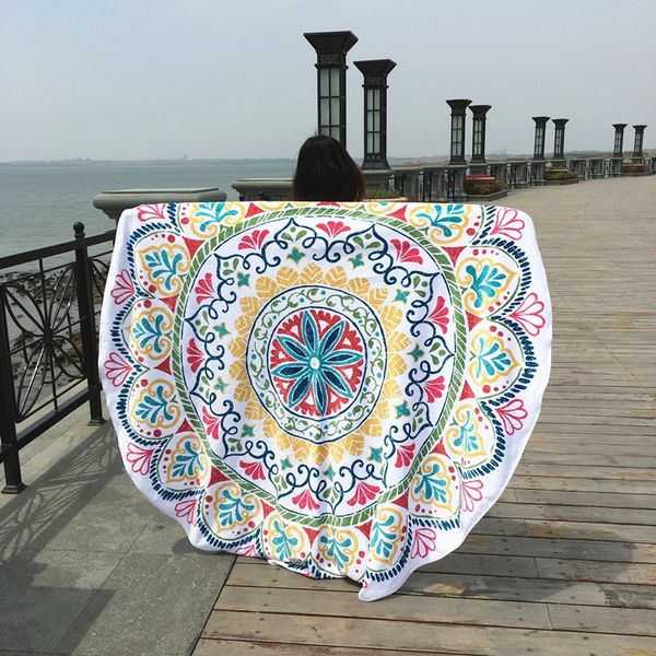 

europe round beach towel yoga mat blanket table cloth bohemia mandala tapestry wall hanging tapestries