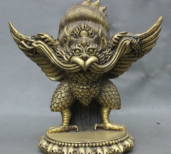 Acheter 9 Tibet Bouddhisme Pur Bronze Mouche Redpoll Ailé Arabe Oiseau Aigle Bouddha Statue De 29428 Du Crystalstory Dhgatecom