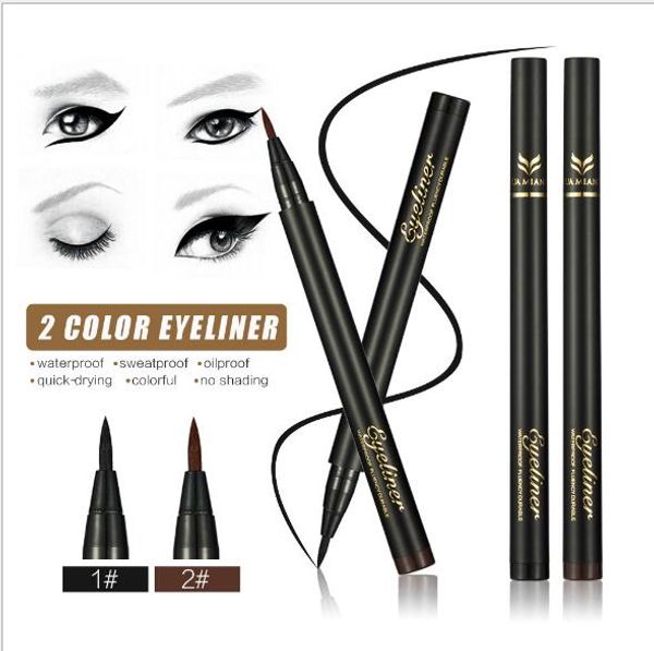 

new 2 colors women & men waterproof long lasting huamianli liquid eyeliner makup