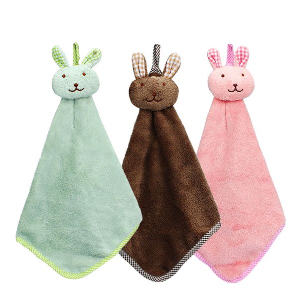 

kitchen cartoon animal hanging cloth soft plush dishcloths hand towel