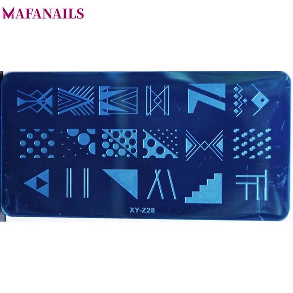 

1 x new design geometry mixed stamping nail art image plate stainless steel template plate polish manicure stencil tools xy-z028, White