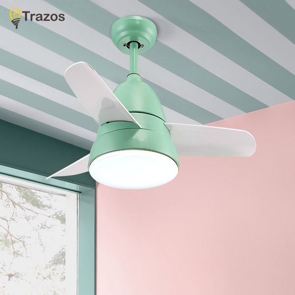 2019 Trazos Led Ceiling Fan With Lights For Children Room Ventilador De Teto 220volt Ceiling Fans Lamp Bedroom Cooling Fan Lighting From Sebastiani