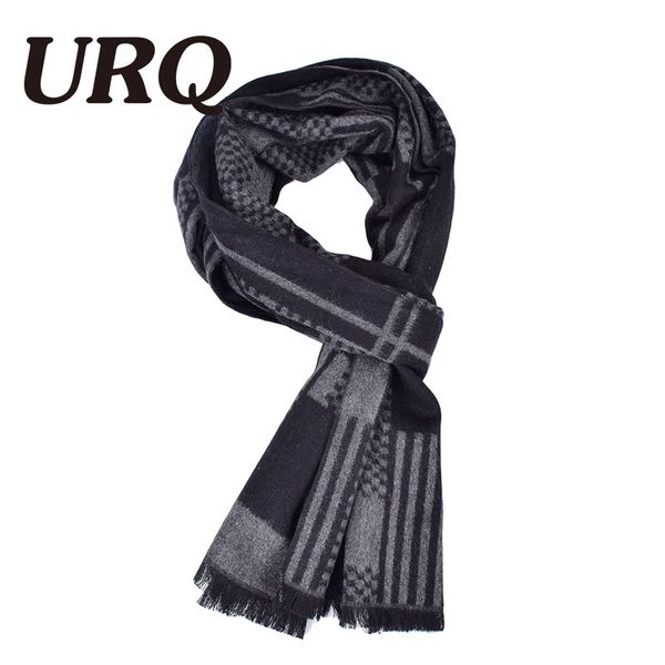 

urq] bufandas foulard fashion designer wrap men business scarf winter check scarf men shawls scarves a3a18917, Blue;gray