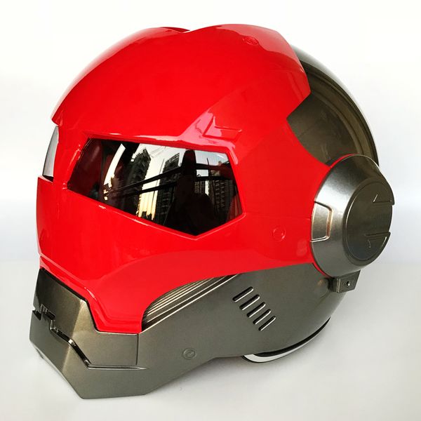 

masei 610 bright red grey ironman iron man helmet motorcycle helmet half open face casque motocross s m l xl