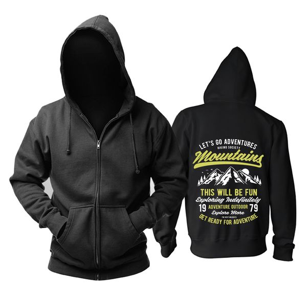 

bloodhoof let's go adventure printing black cotton men hip hop hoodie asia size