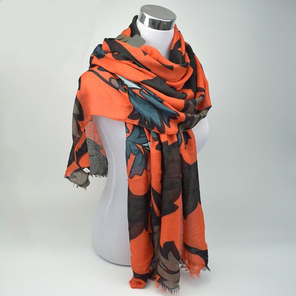 

designer twill cotton scarves big flower print women long scarfs ladies tassel shawl wrap x9a18435, Blue;gray