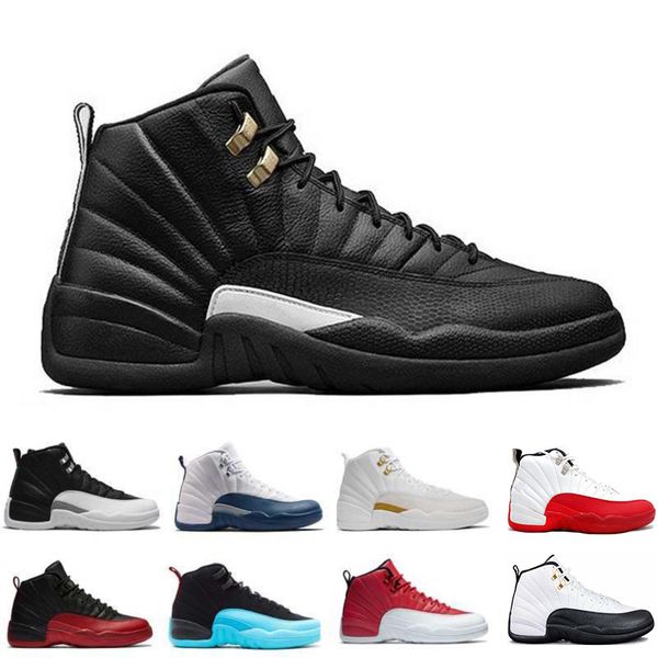 

wholesale 12 men basketball shoes flu game taxi playoffs 12s the master wolf grey university blue gym red white sneaker athletic sport shoes