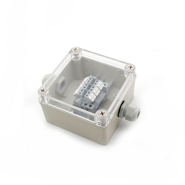 

plastic junction box 125*125*75mm electric distribution enclosure waterproof clear cover with connectors