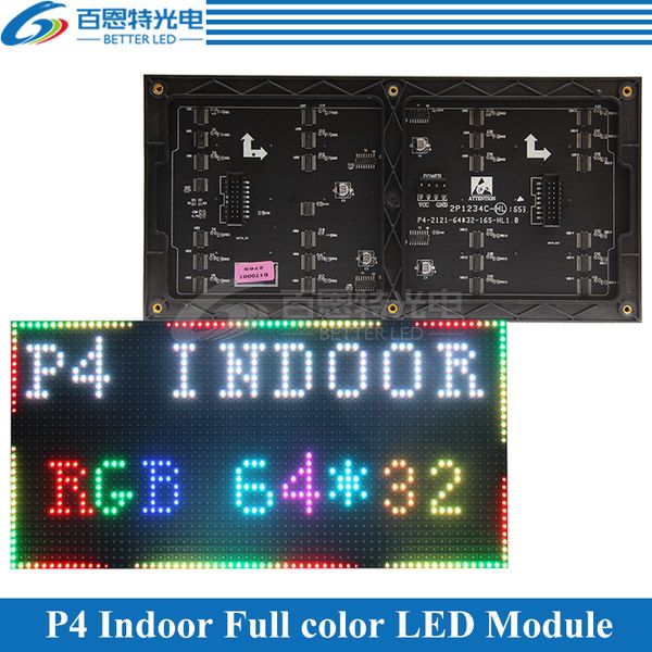 

256*128mm 64*32 pixels 1/16 scan indoor 3in1 smd rgb full color p4 led display screen module