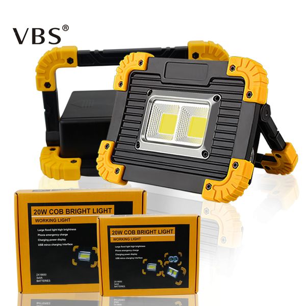 

portable rechargeable led spotlight 20w 400lm led spotlight floodlight for outdoor camping emergency lawn work lighting lamp