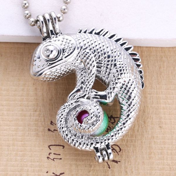 

1 pcs pearls cage locket aroma therapy necklaces diffuser necklace pendant perfume essential oil necklace 030302t, Black