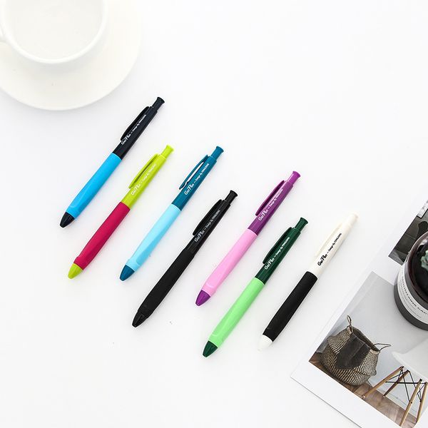

1pc korea cute stationery sweet colorful press type gel ink pen concise student test school office study 0.5mm writing pens gift