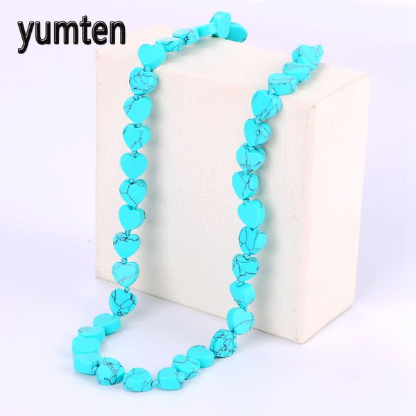 

yumten turquoise necklace power natural stone crystal women jewelry men jade teen wolf soy shadowhunters prata tree of life, Silver