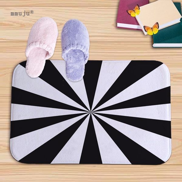 

2018 fashion geometric patterns print bath kitchen floor door bedroom mats carpet non-slip soft flaneel home rugs 40x60cm