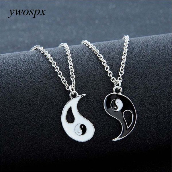 

ywospx 1pair charm lovers necklace yin yang necklaces&pendants black white couple jewelry gifts y40, Silver