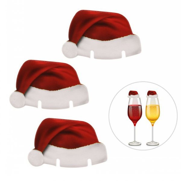 

wine glass markers charms label christmas wine drink charms red hat santa claus markers name cards xmas festival party decorations