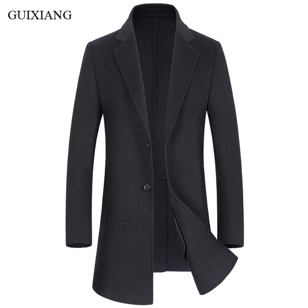 

2018 new arrival winter style men boutique leisure woolen overcoat business casual double face woolen coat dress size m-3xl, Black