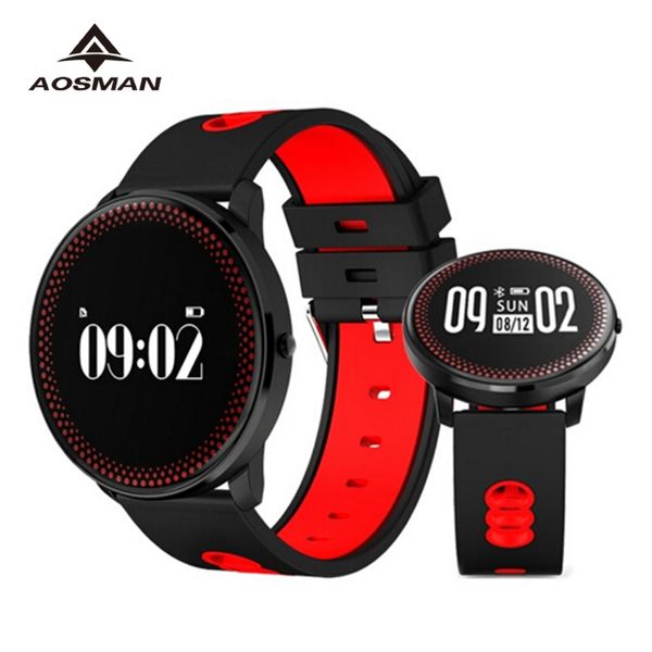 

aosman new sport smart bracelet with heart rate blood pressure oxygen monitor weather forecast reminder fitness wristband watch, Slivery;brown