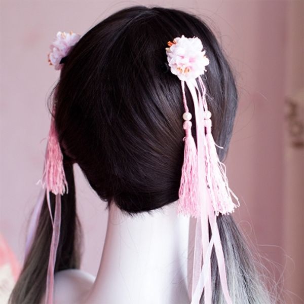 

hair band hair rope chinese style silk flower tassel streamer ancient style two yuan ing