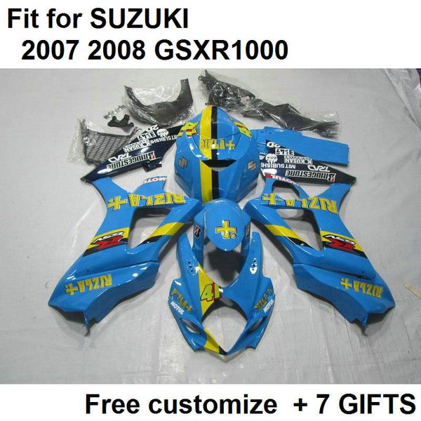

custom fairing kit for suzuki gsxr1000 07 08 yellow sky blue fairings set gsxr1000 2007 2008 br25