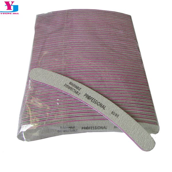 

50pcs wholesale grey nail art file 80/80 grit sanding buffer manicure diagnostic tools uv gel polisher nail files lixa de unha