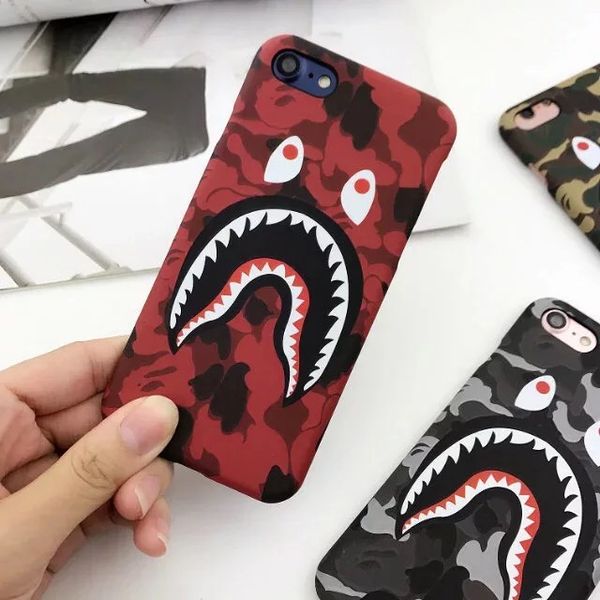 

Cool Design Shark Mouth Case for IPhone X 8 7 6 Plus Army Phone Cases Cover for iPhoneX 6s 7P 8P Matte Shell