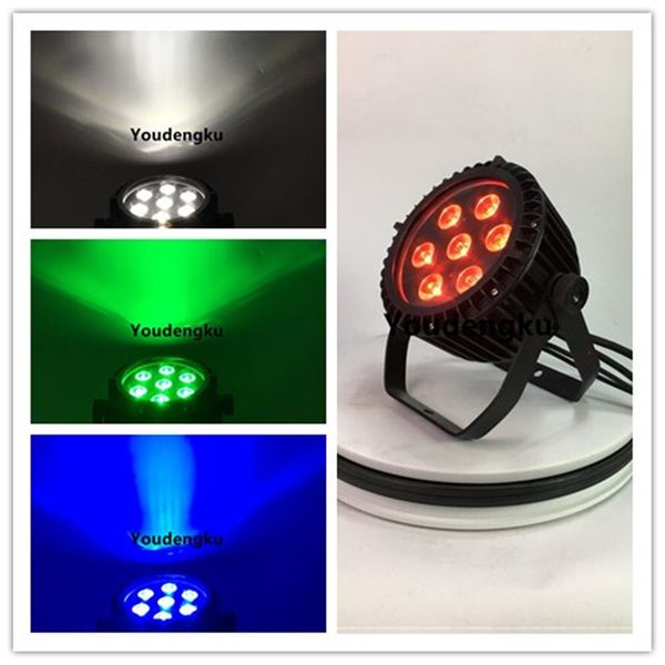 

16 pieces waterproof led flat par 7x10 watt rgbw slim par light dmx led par ip65