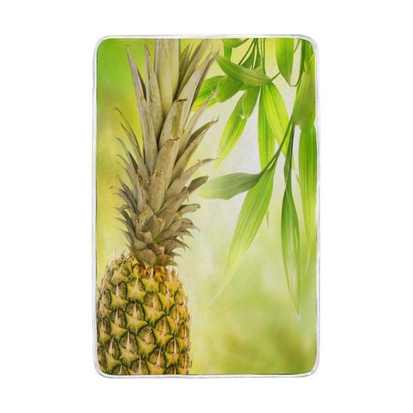 

tropical pineapple blanket soft warm cozy bed couch lightweight polyester microfiber blanket