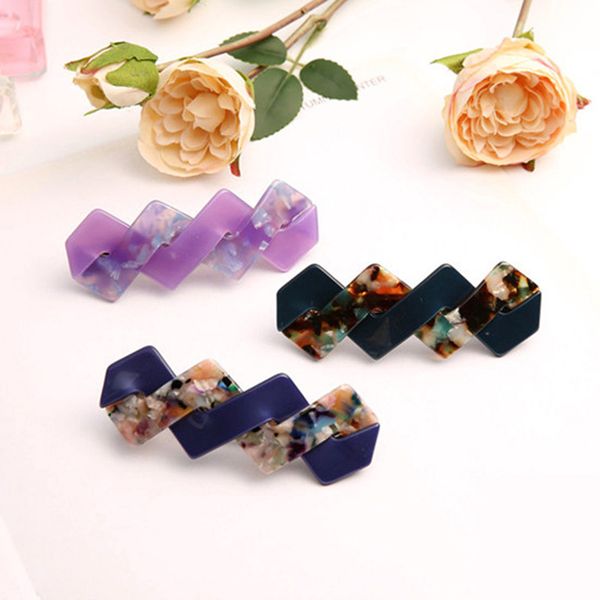 

vintage women multicolored french hand making cellulose acetate hair clip barrette hair bands, Golden;white